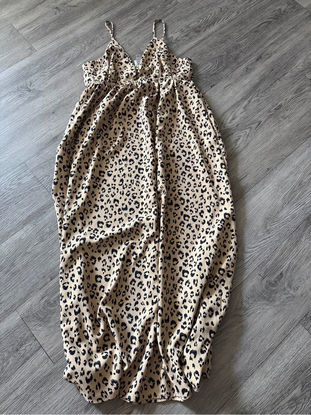 a new day Beige Leopard-Print Spaghetti Strap Maxi Dress